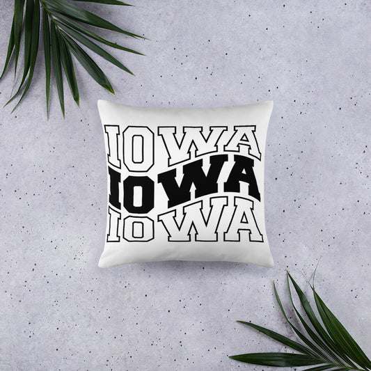 Iowa Wavy Letter Throw Pillow