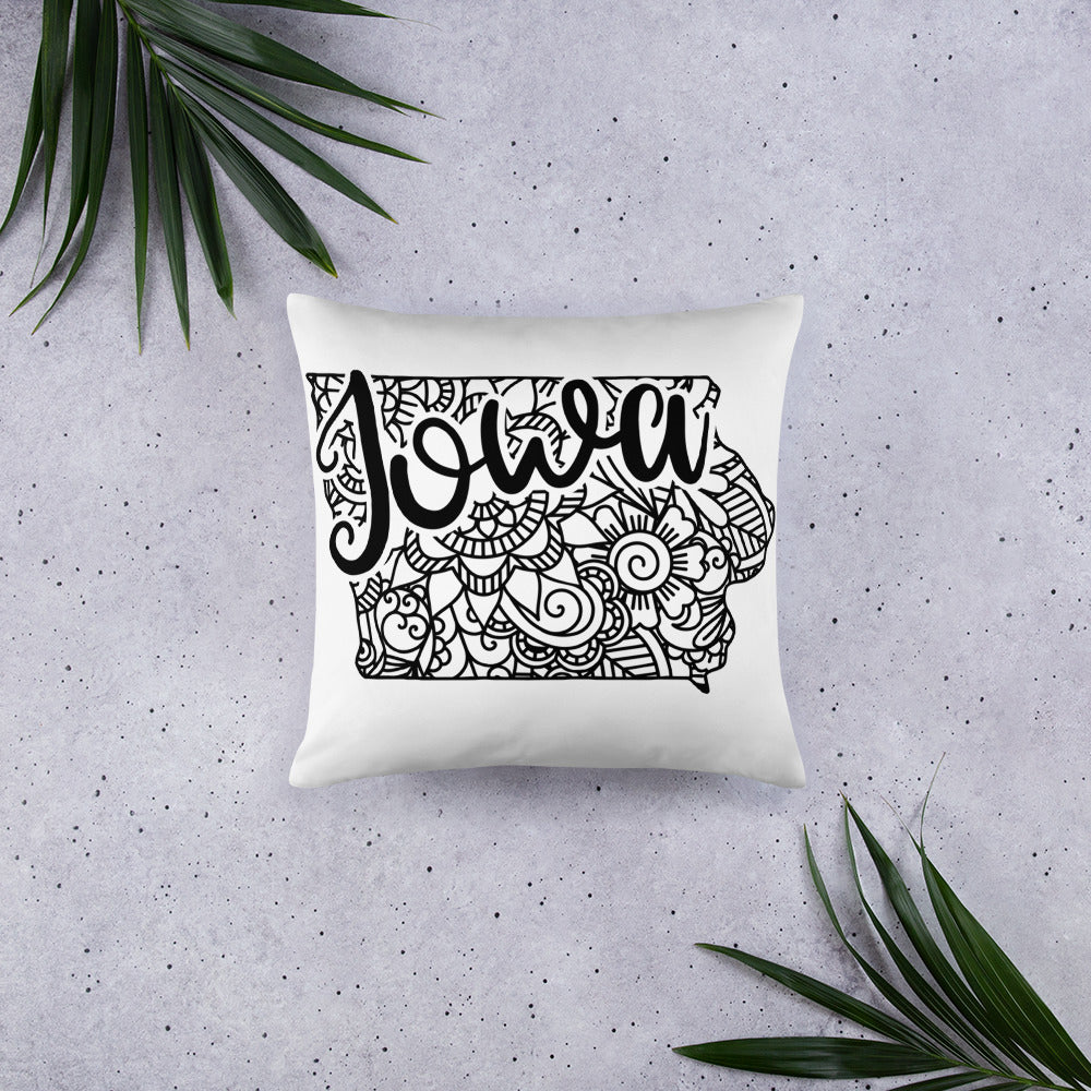 Iowa Mandala Throw Pillow