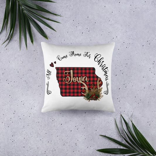 Iowa All Love Come Home For Christmas Throw Pillow