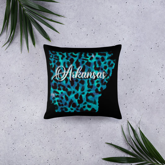 Arkansas Blue Leopard Throw Pillow