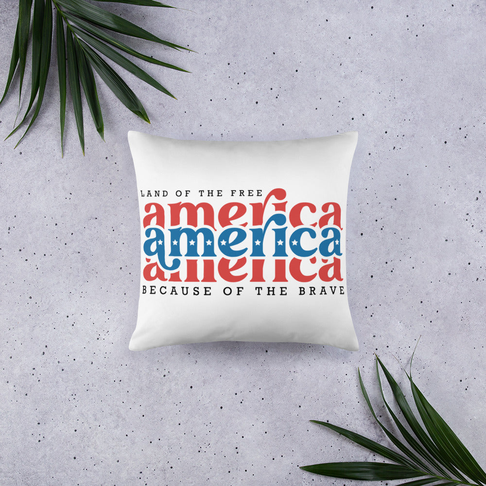 America Land of the Free Throw Pillow