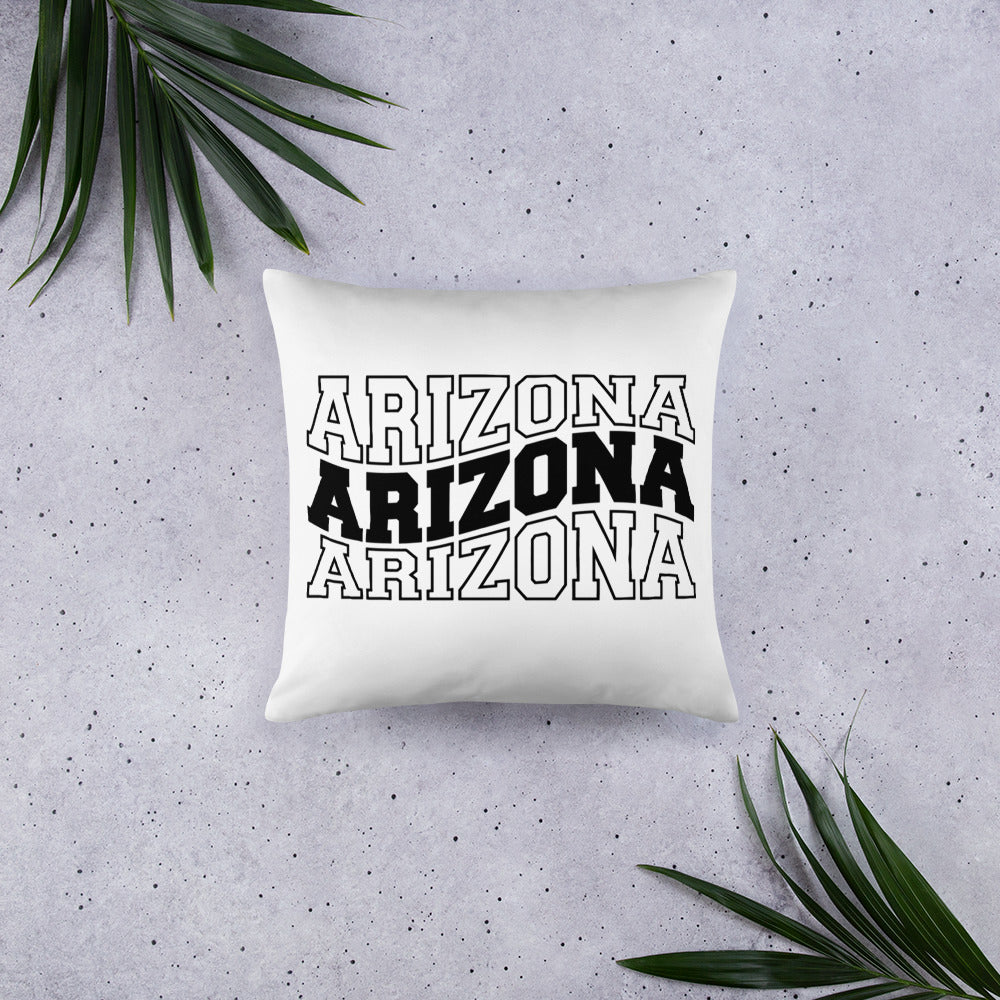 Arizona Wavy Letter Throw Pillow
