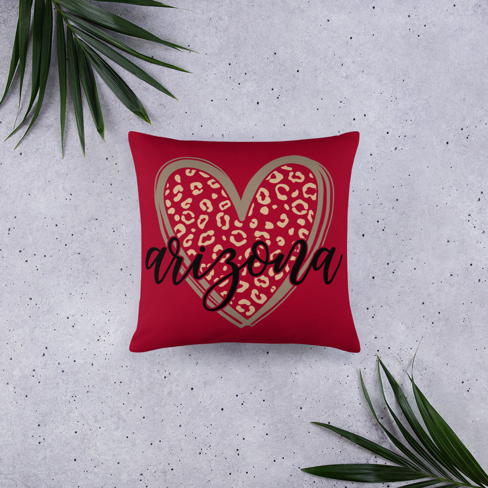 Arizona Heart Leopard Throw Pillow