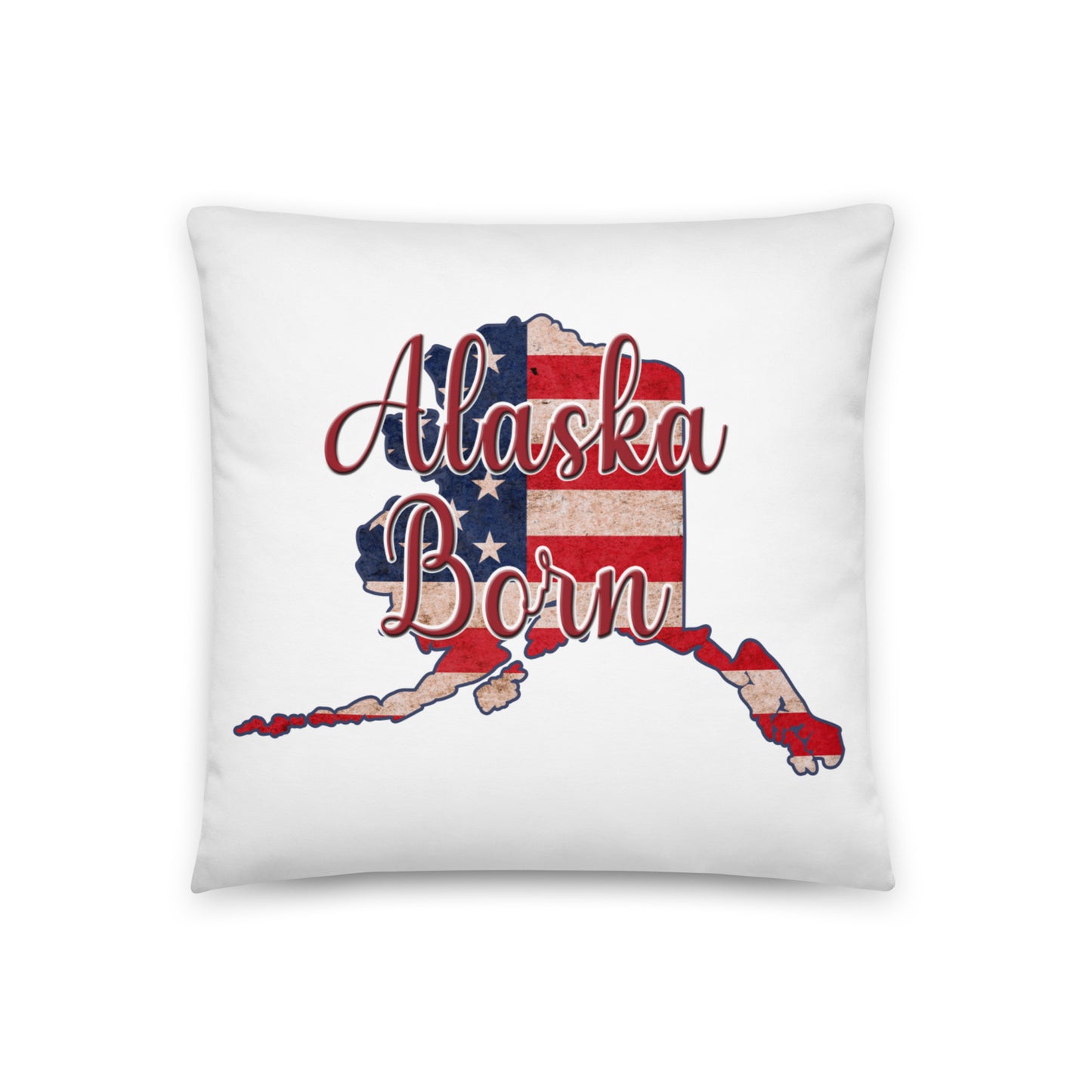 Alaska Born on US Flag Basic Pillow