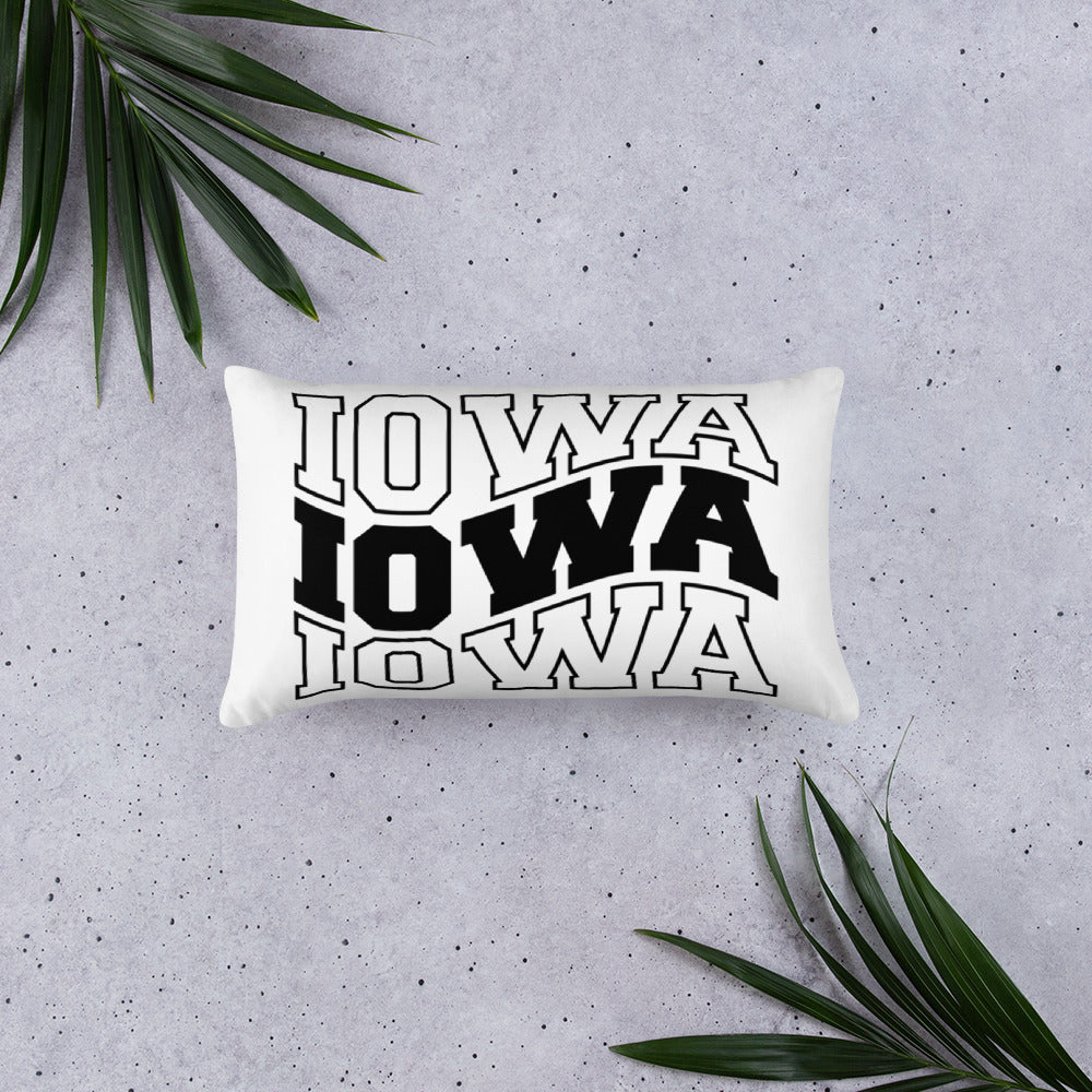 Iowa Wavy Letter Throw Pillow
