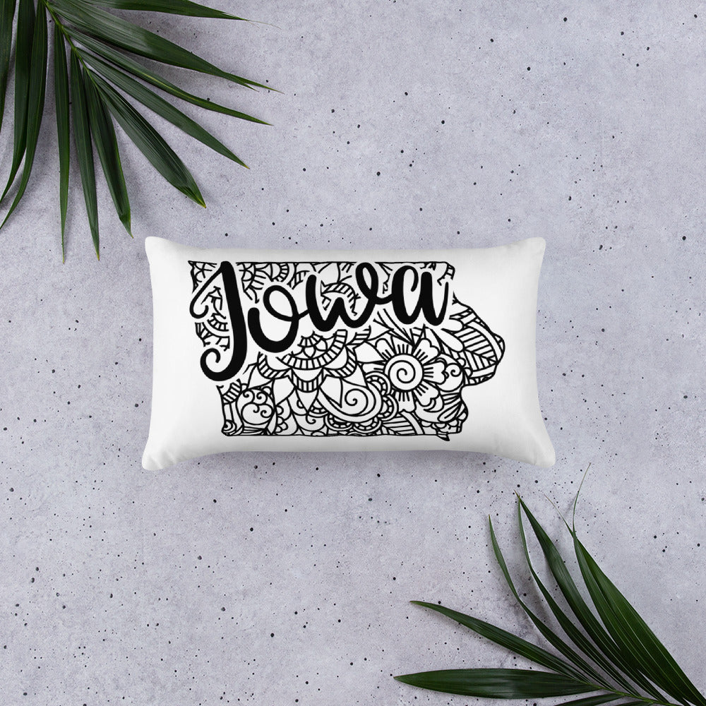 Iowa Mandala Throw Pillow