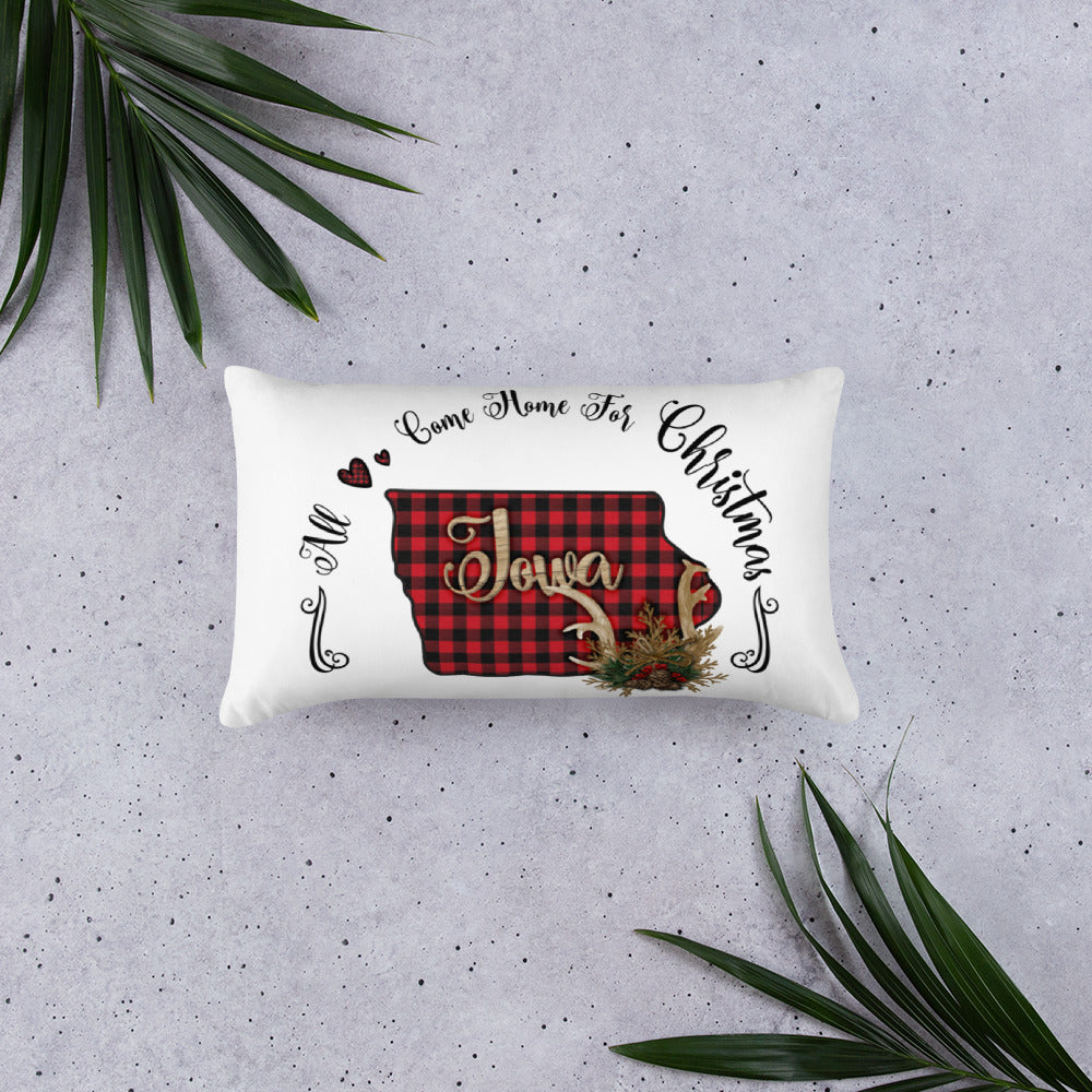 Iowa All Love Come Home For Christmas Throw Pillow