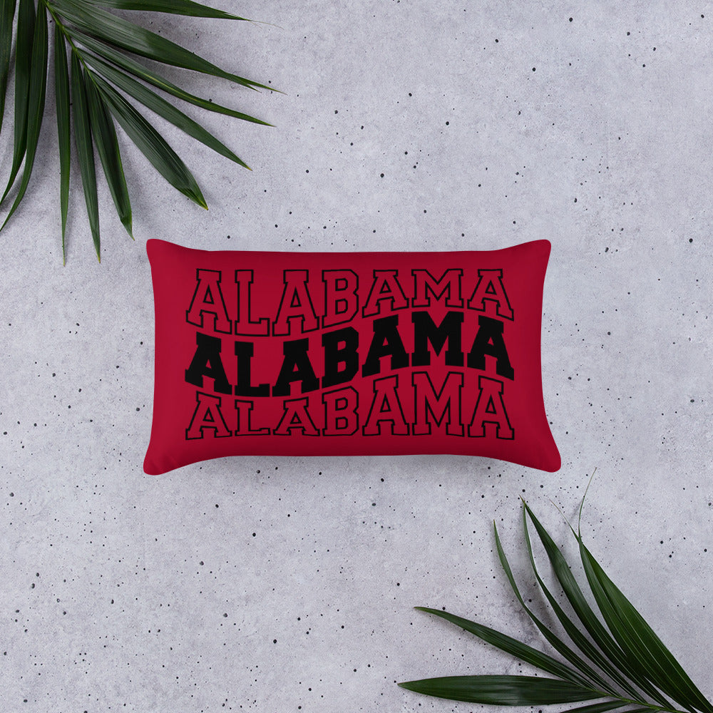 Alabama Wavy Letters Throw Pillow