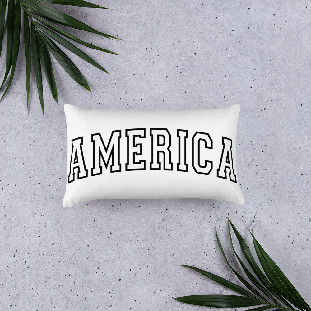 America on Varsity Letters Throw Pillow