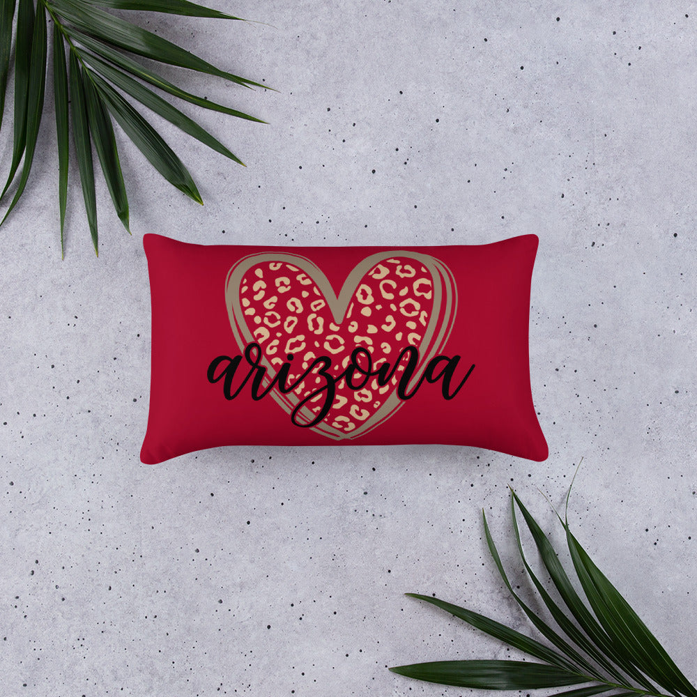 Arizona Heart Leopard Throw Pillow