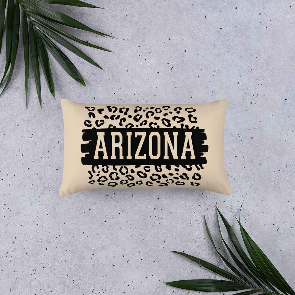 Arizona on Leopard Print Throw Pillow