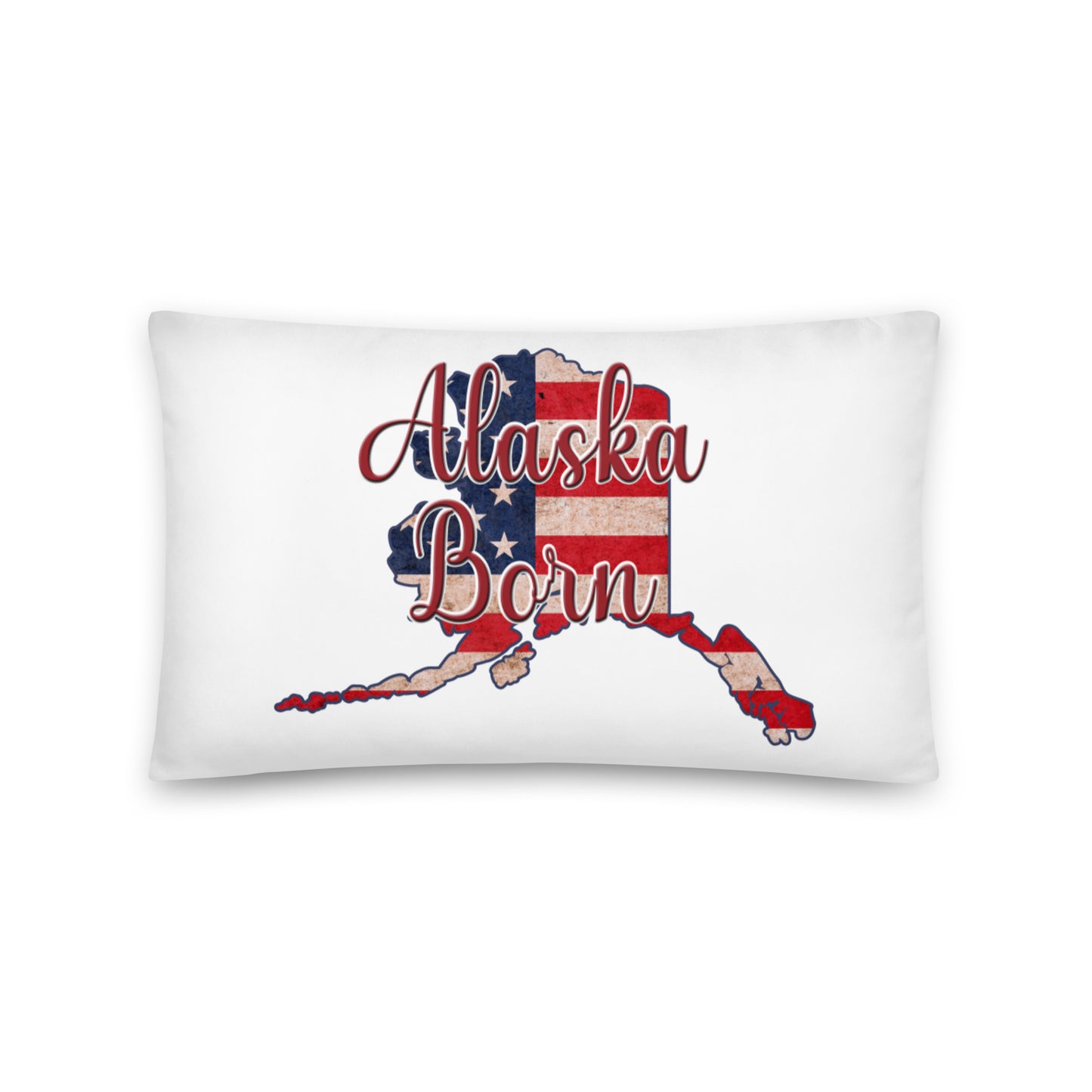 Alaska Born on US Flag Basic Pillow