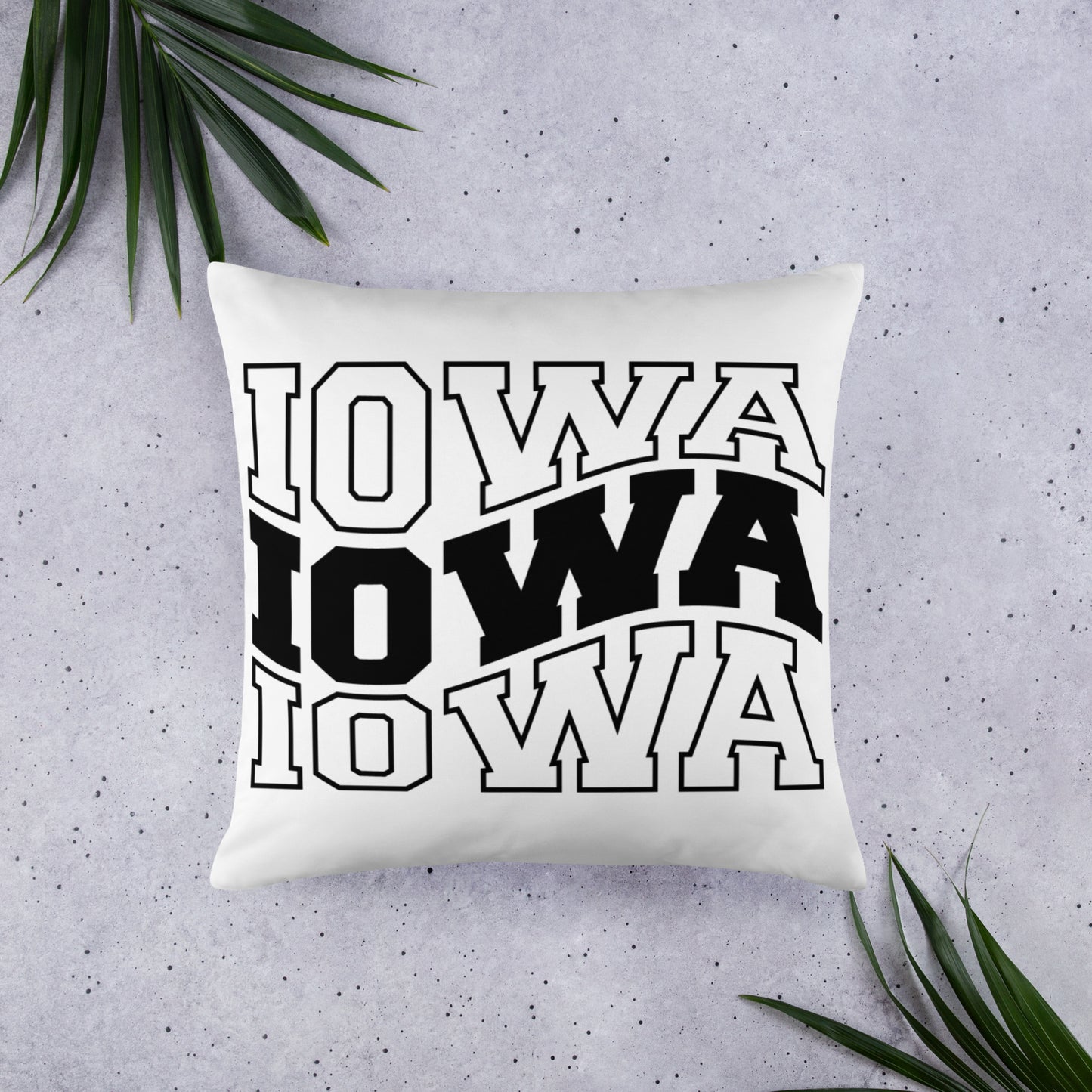 Iowa Wavy Letter Throw Pillow