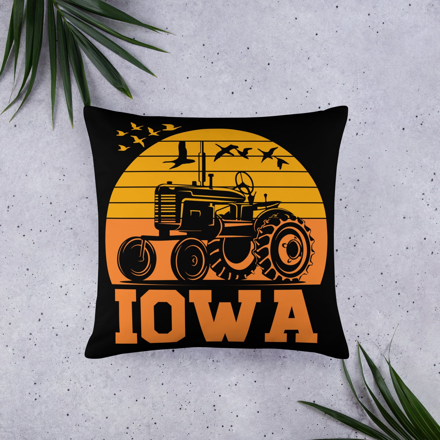 Iowa Tractor Throw Pillow