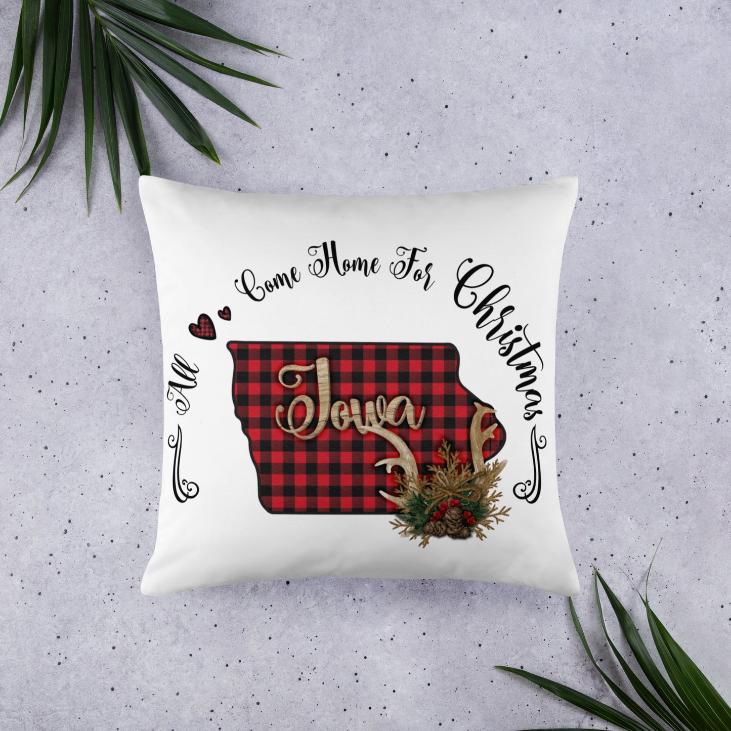 Iowa All Love Come Home For Christmas Throw Pillow