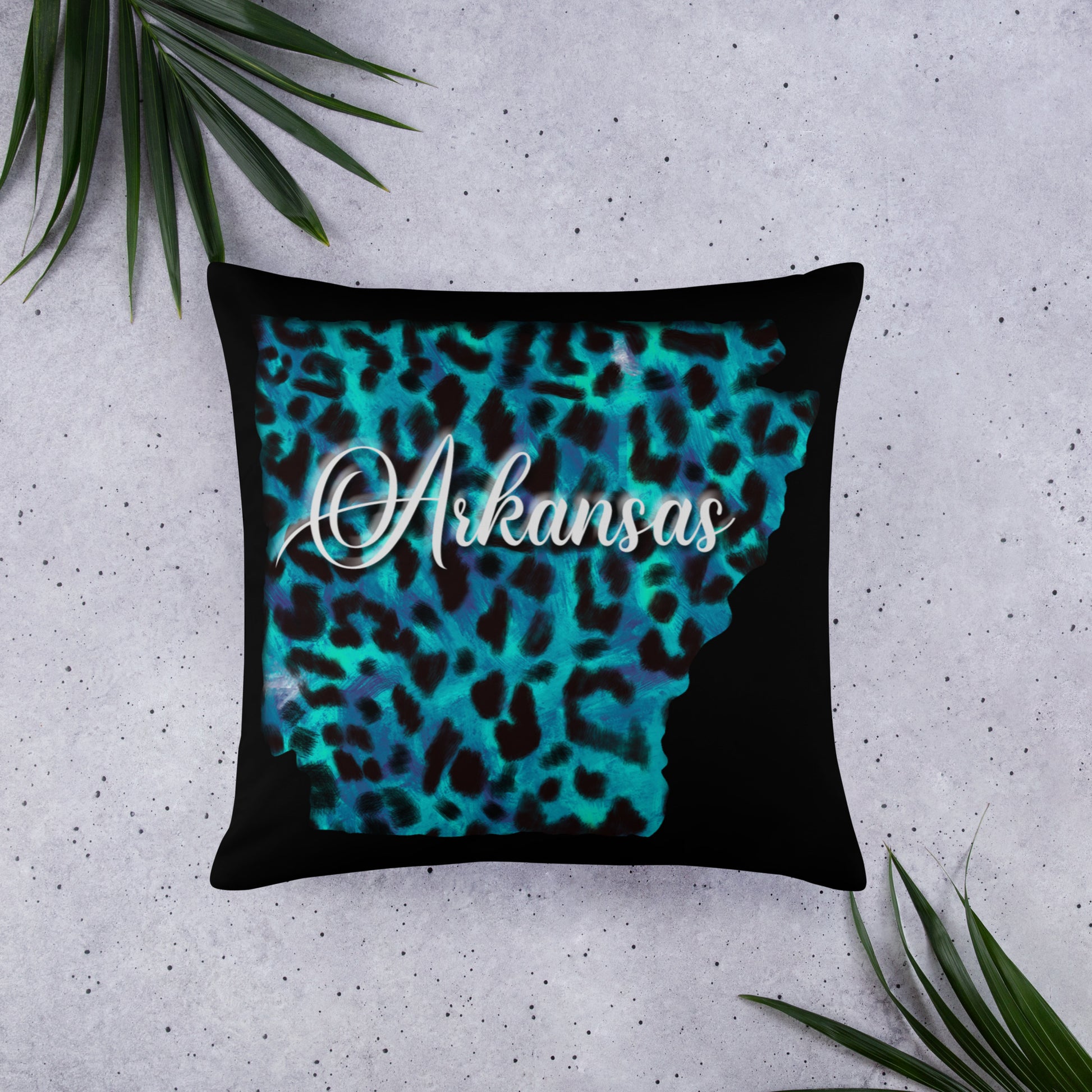 Arkansas Blue Leopard Throw Pillow