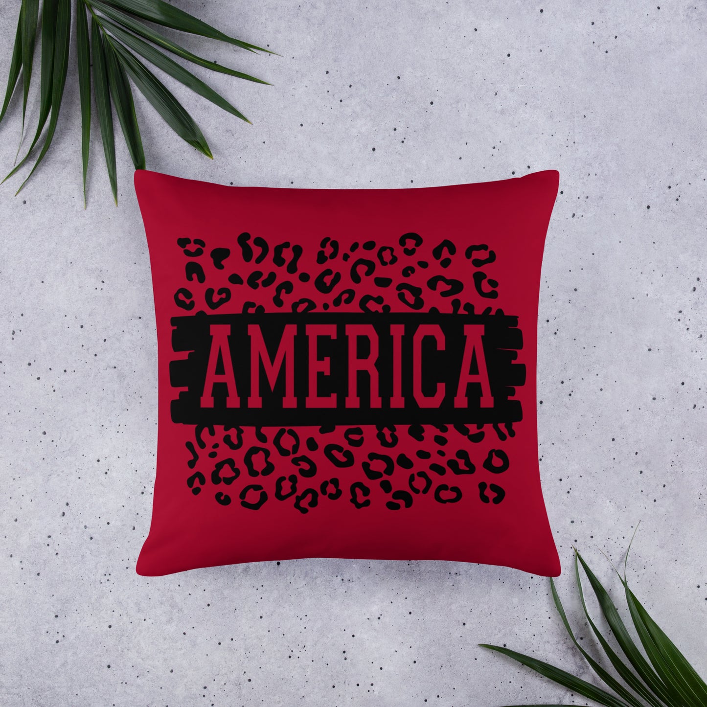 America on Leopard Print Throw Pillow