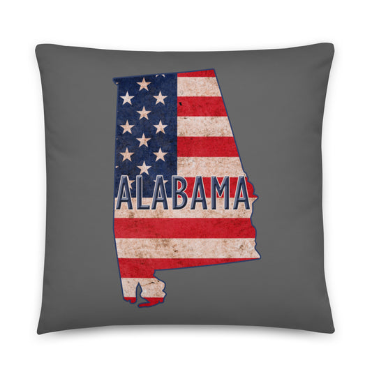 Alabama US Flag Basic Pillow