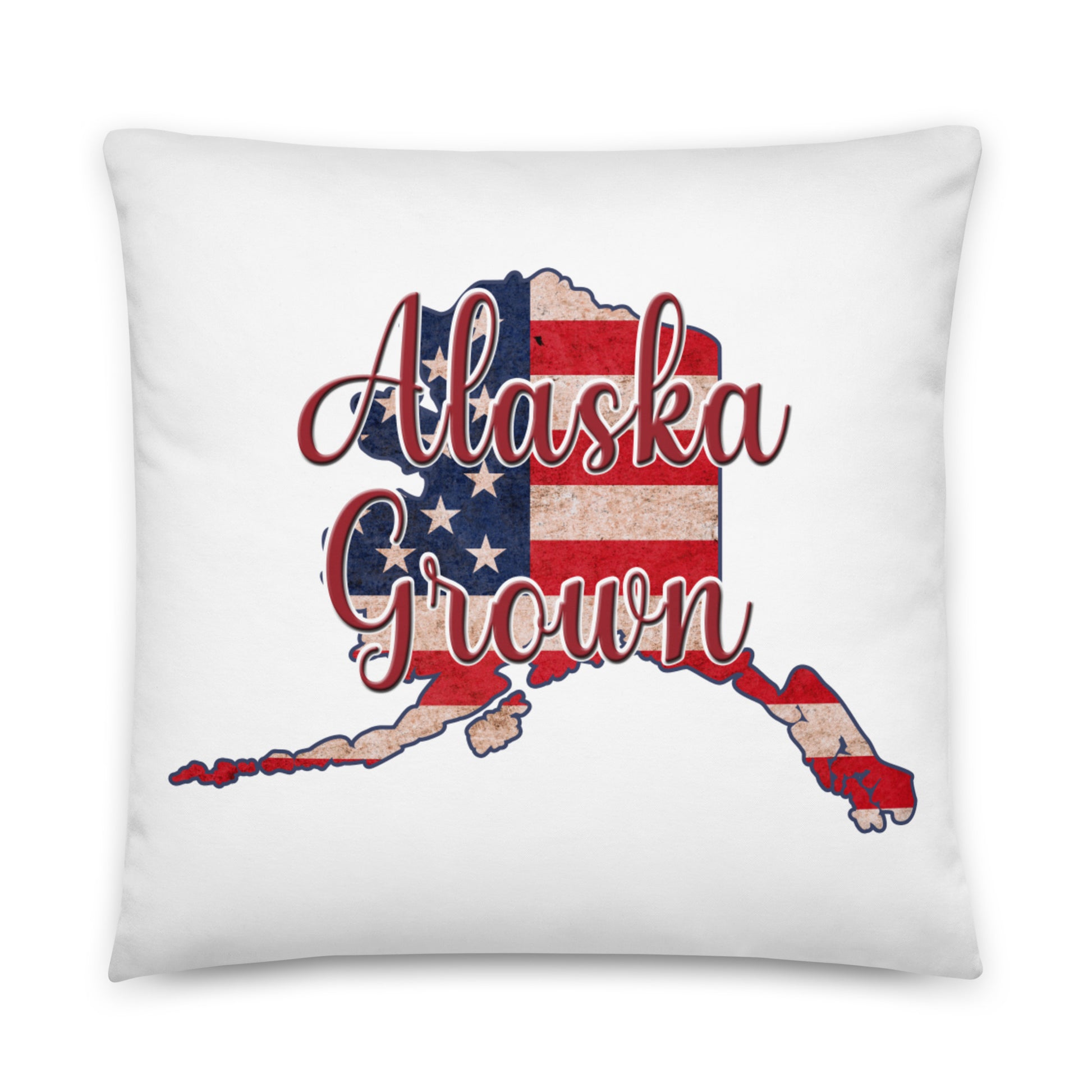 Alaska Grown on US Flag Basic Pillow