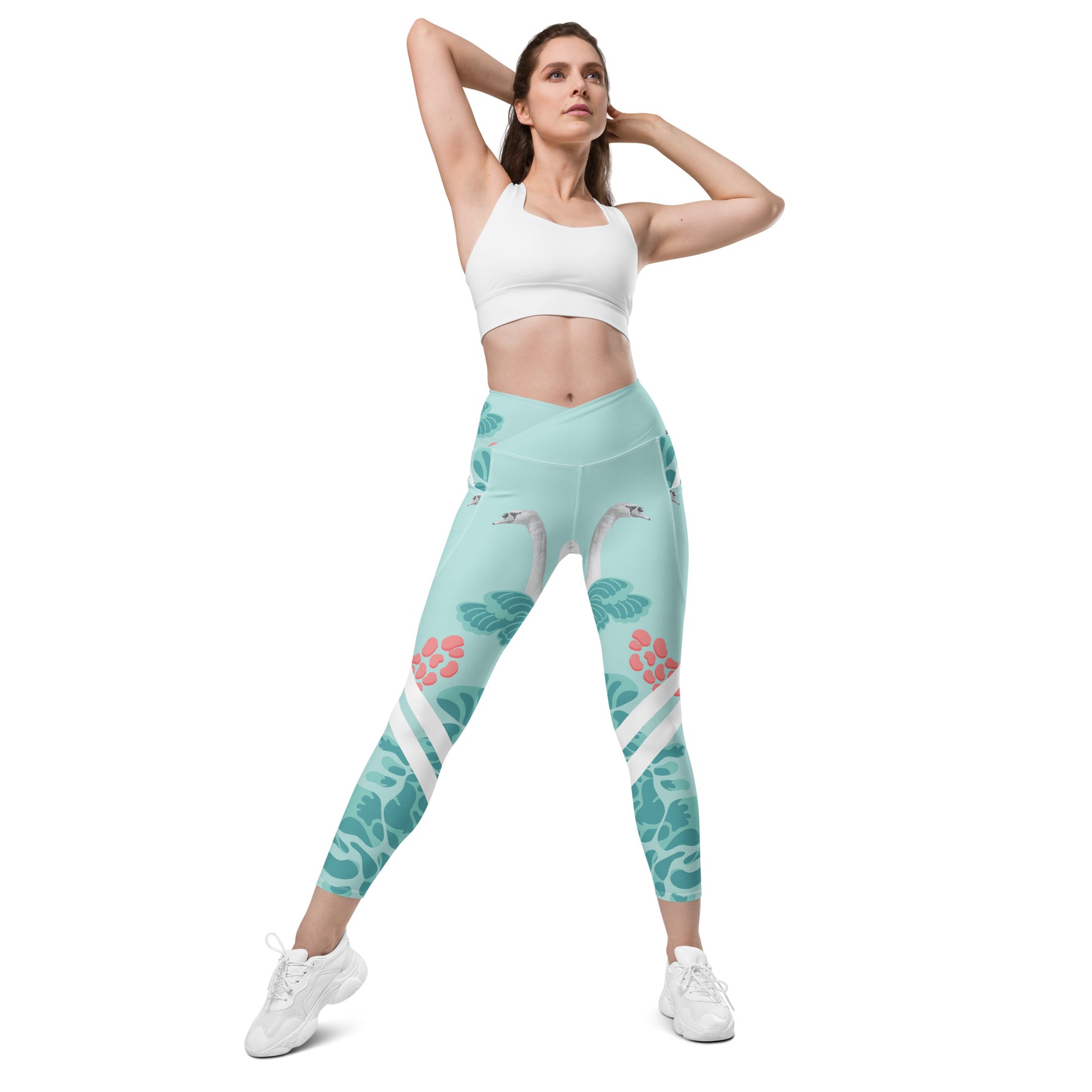Swans Crossover leggings with pockets