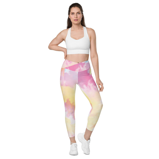 Tie Dye Crossover leggings with pockets