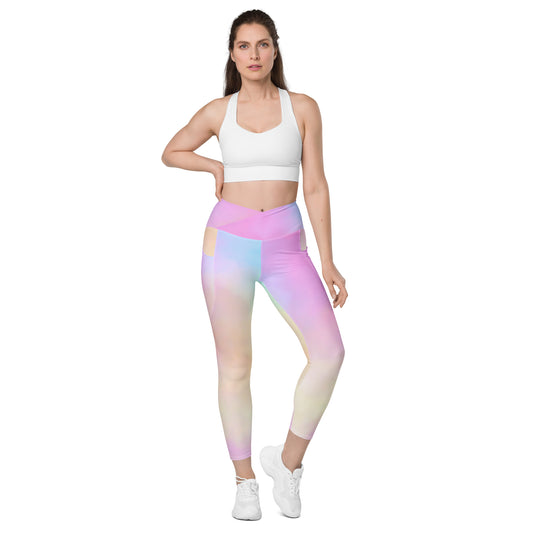 Cotton Candy Crossover leggings with pockets