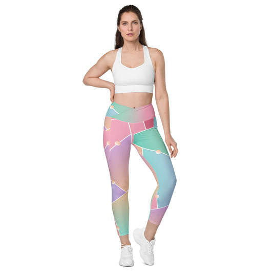 Glass Pattern Crossover leggings with pockets