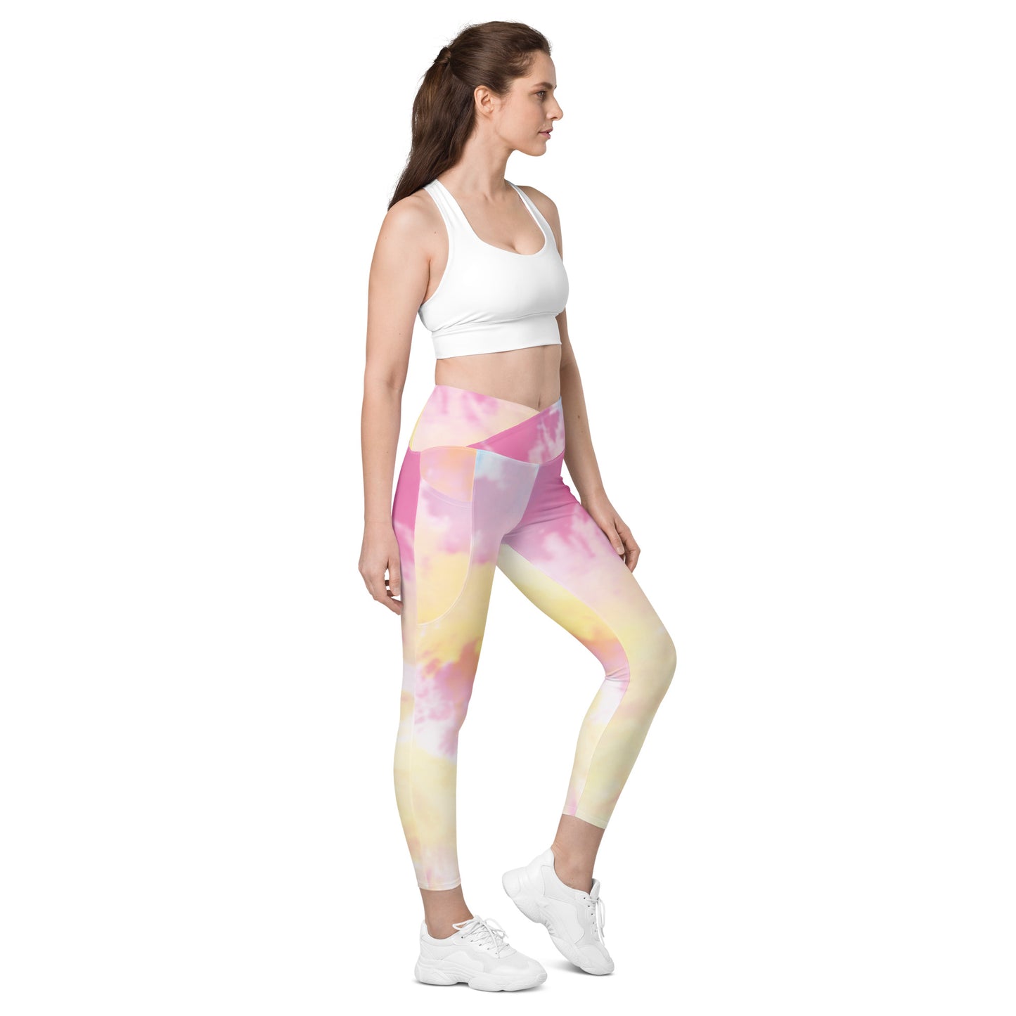Tie Dye Crossover leggings with pockets