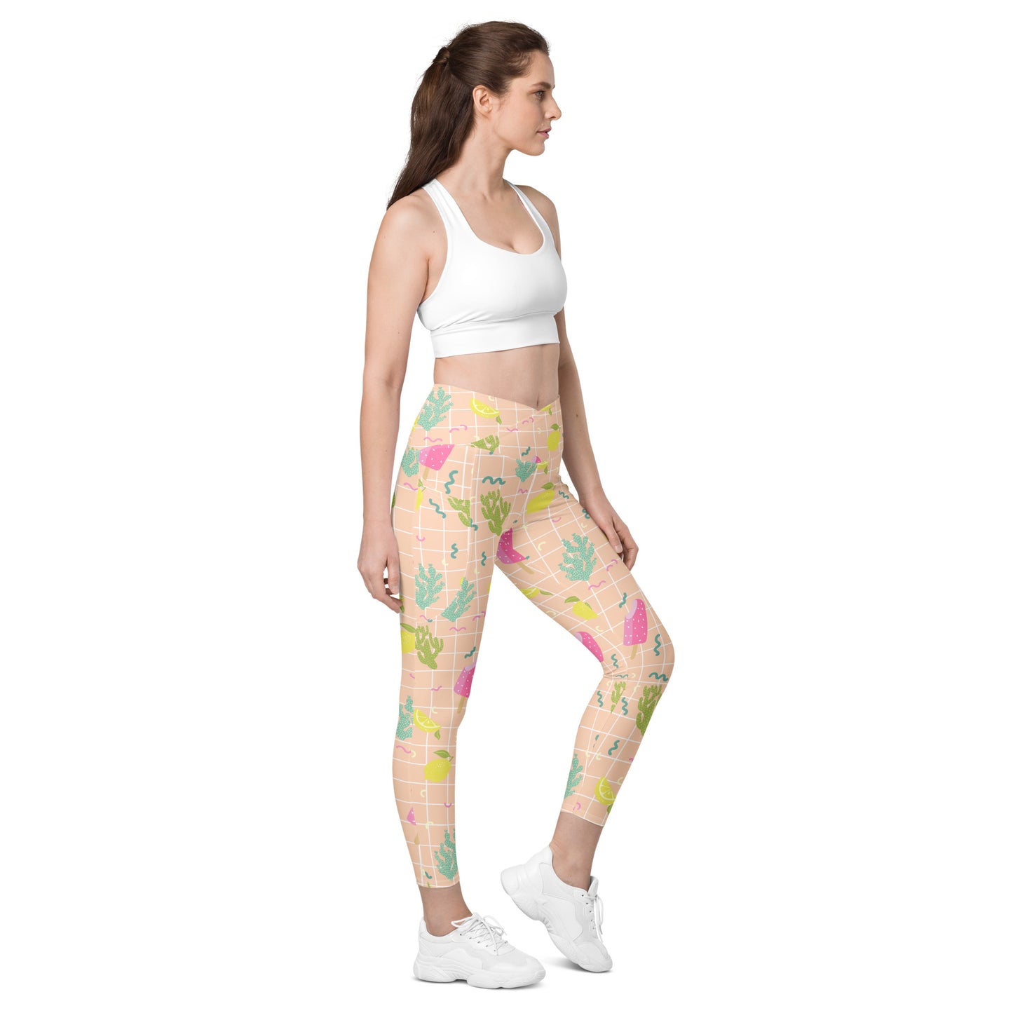Ice Cream Crossover leggings with pockets