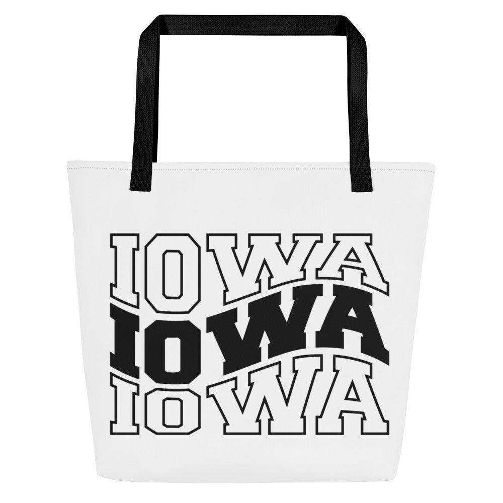 Iowa All-Over Print Large Tote Bag