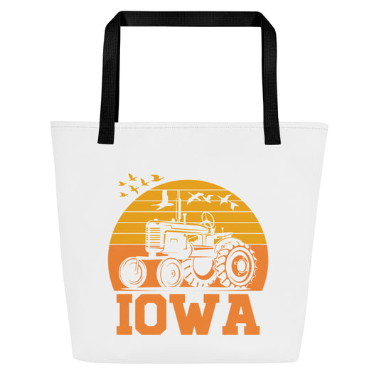 Iowa All-Over Print Large Tote Bag