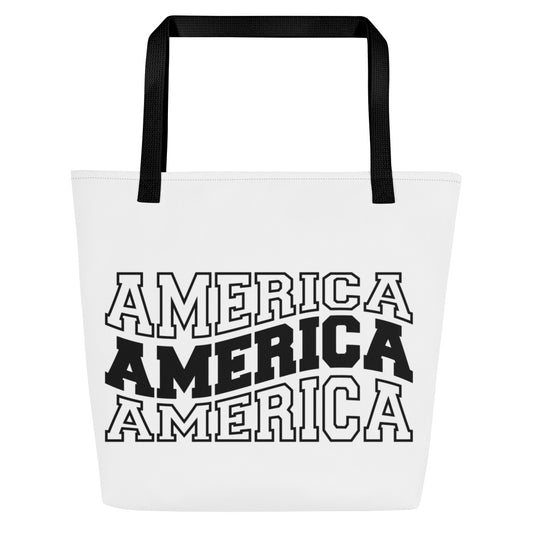 America All-Over Print Large Tote Bag