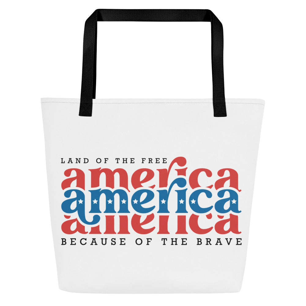 America All-Over Print Large Tote Bag