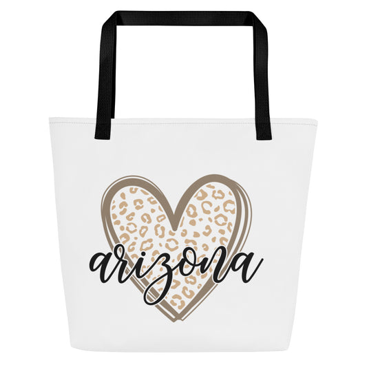 Arizona Heart All-Over Print Large Tote Bag