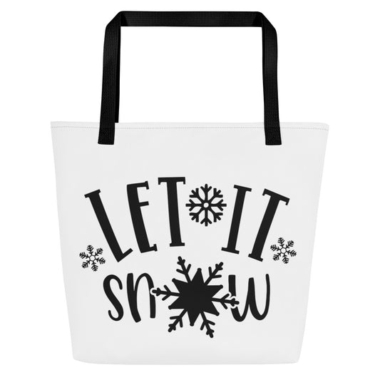 Let it Snow All-Over Print Large Tote Bag