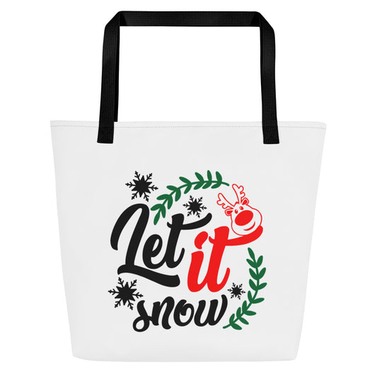 Let it Snow All-Over Print Large Tote Bag