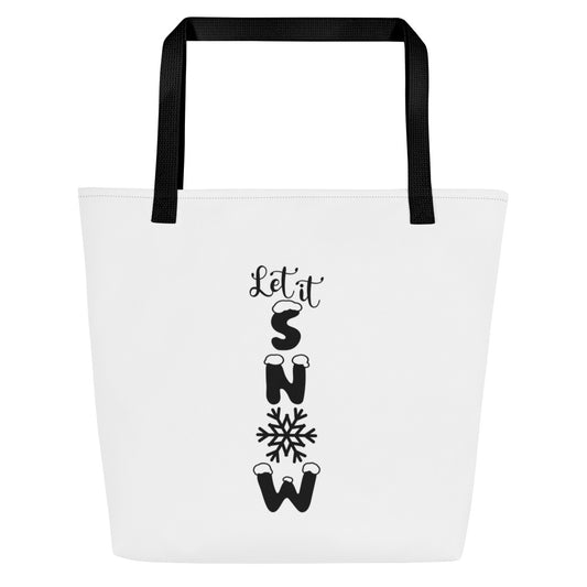 Let it Snow All-Over Print Large Tote Bag