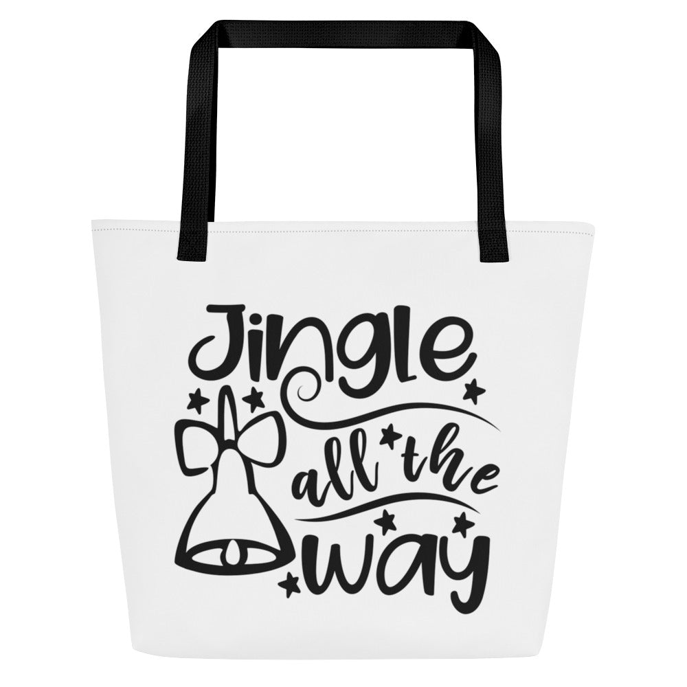 Jingle All the Way All-Over Print Large Tote Bag
