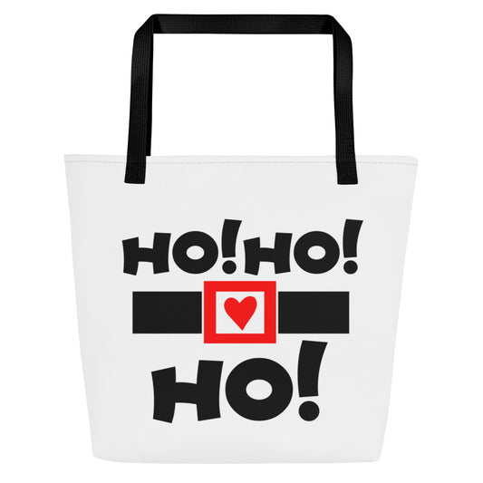 Ho Ho Ho All-Over Print Large Tote Bag