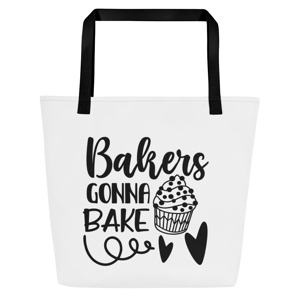 Bakers Gonna Bake All-Over Print Large Tote Bag