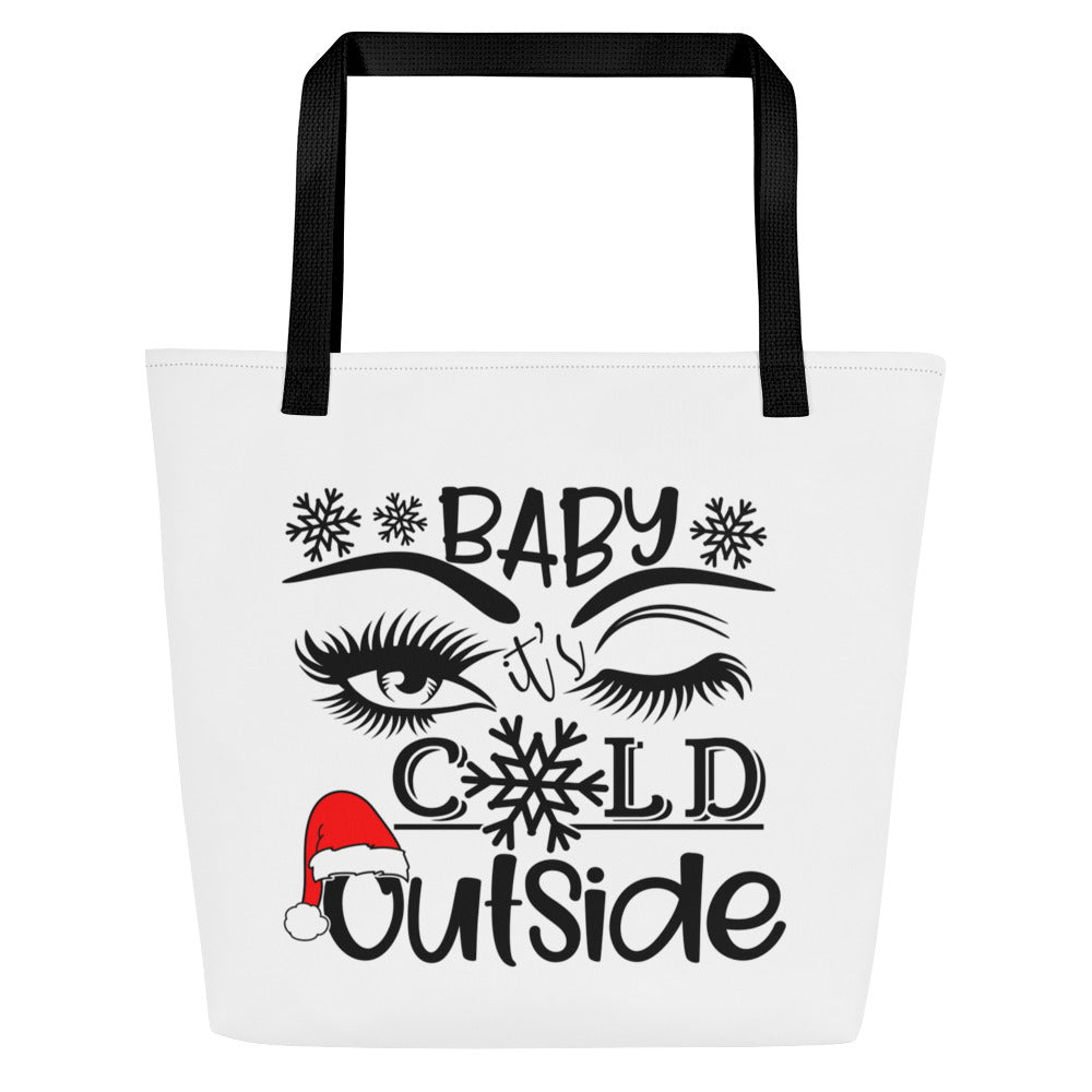 Baby It's Cold Outside All-Over Print Large Tote Bag