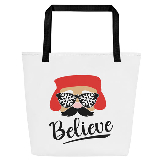 Believe All-Over Print Large Tote Bag