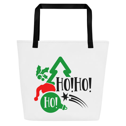Ho Ho Ho All-Over Print Large Tote Bag