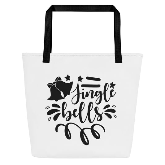 Jingle Bells All-Over Print Large Tote Bag