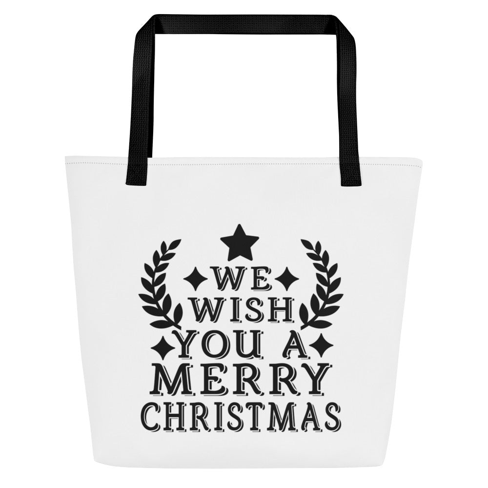 We Wish You a Merry Christmas All-Over Print Large Tote Bag