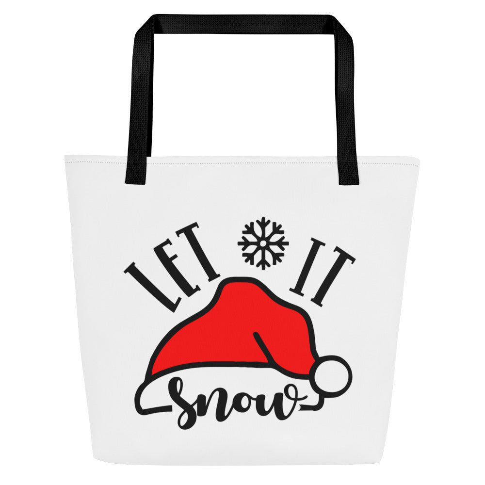 Let it Snow All-Over Print Large Tote Bag