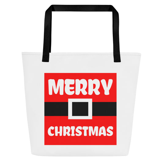 Merry Christmas All-Over Print Large Tote Bag