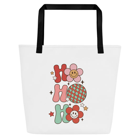 Ho Ho Ho All-Over Print Large Tote Bag