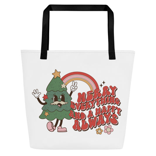 Merry Everything and a Happy Always All-Over Print Large Tote Bag