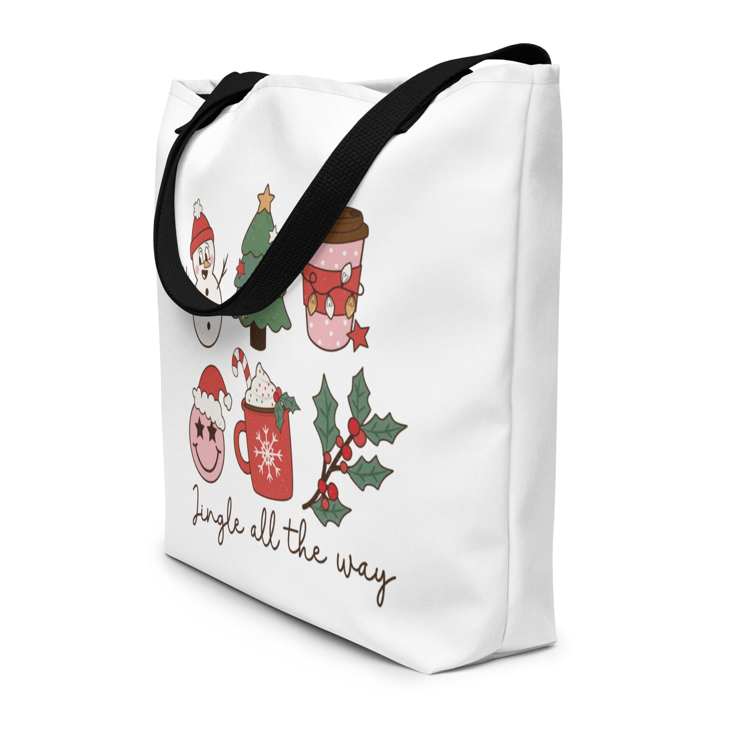 Jingle All the Way All-Over Print Large Tote Bag